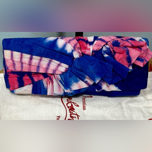 Christian Louboutin BouBou Bazin Clutch / tie dye - Picture 3 of 12